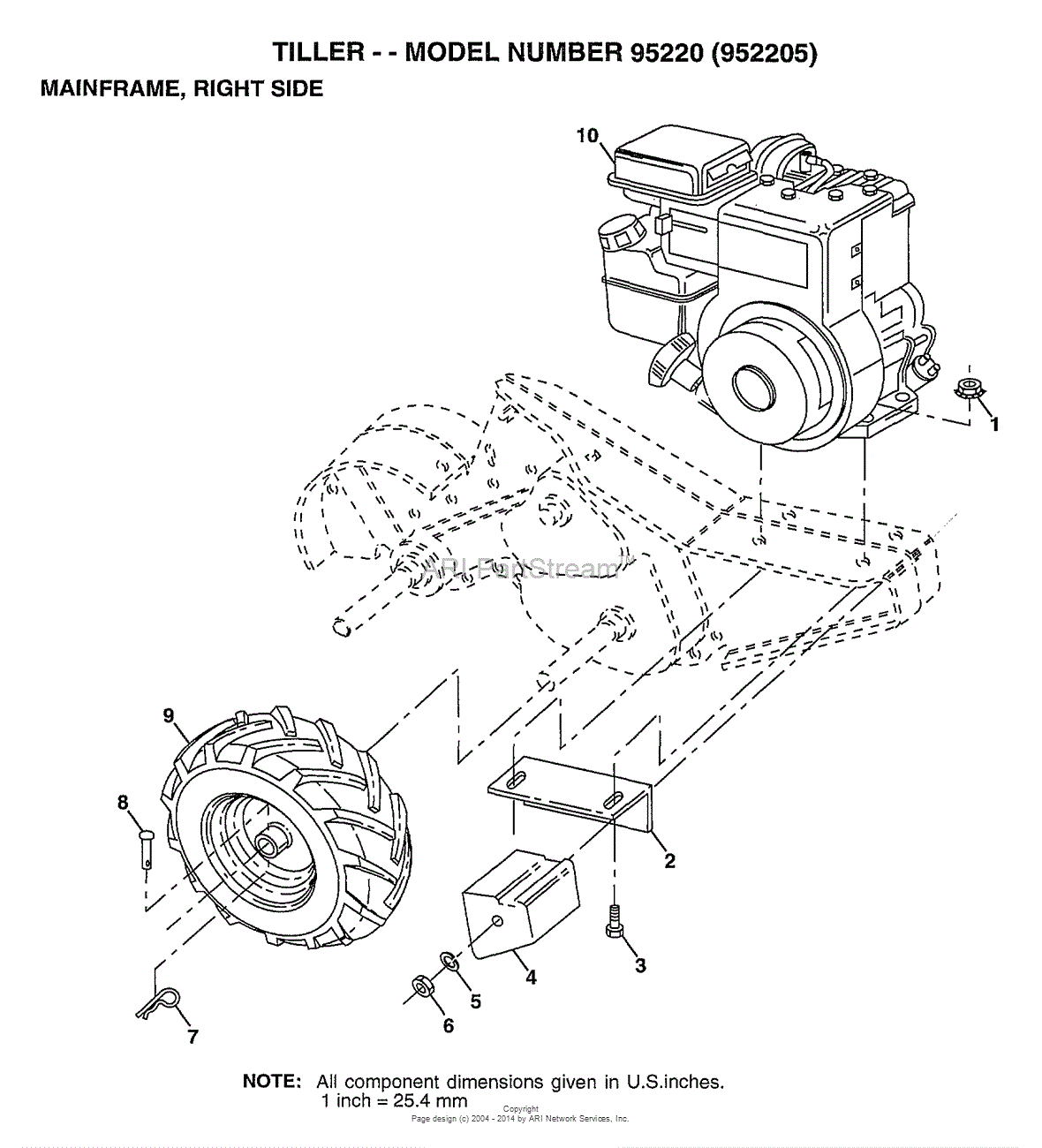 american yard products tiller parts diagram